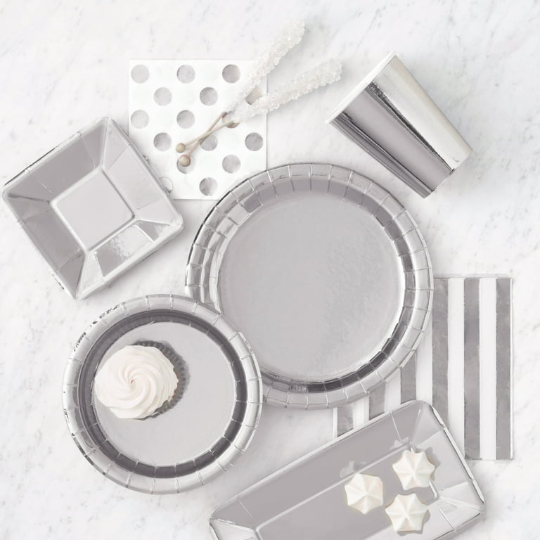 5x5 square #paperplates #coated #silver - Paper Plates : JGM