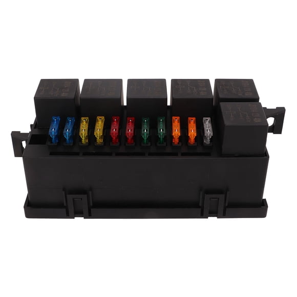 Fuse Relay Box 12V Auto Waterproof Fuse Crimp Terminal Box With 6 Relays Box ATC/ATO Professional Relay Box With A Storage Box For 12V Automotive Vehicles, Car, Truck, Marine, Boat