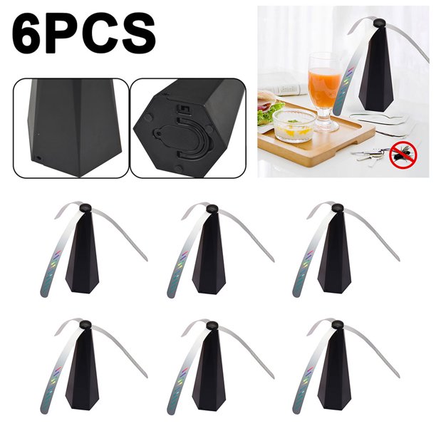 JShteea Ventilador Repelente Moscas Con Carga USB Picnic Food Mosquito Insect Killer (Negro)
