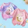 thumbnail image 2 of Godom Girls Toddler Short Sleeve T-Shirts Casual Crewneck Basic Tees Kids Tee Tops Girl Clothes, 2 of 3