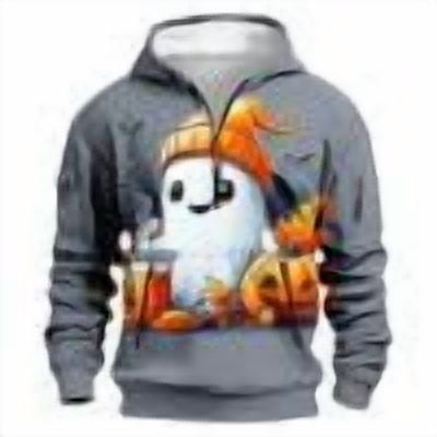 Taqqpue Halloween Hoodies for Men Casual Halloween Printed Hooded Sweatshirt Fall Winter Loose Fit Plus Size Pullover Tops