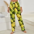 thumbnail image 3 of Lemons And Limes On Checkered Background Winter Female Pants Flannel High Waist Women Pants Lady Warm Straight Leg Plush Trousers, 3 of 7