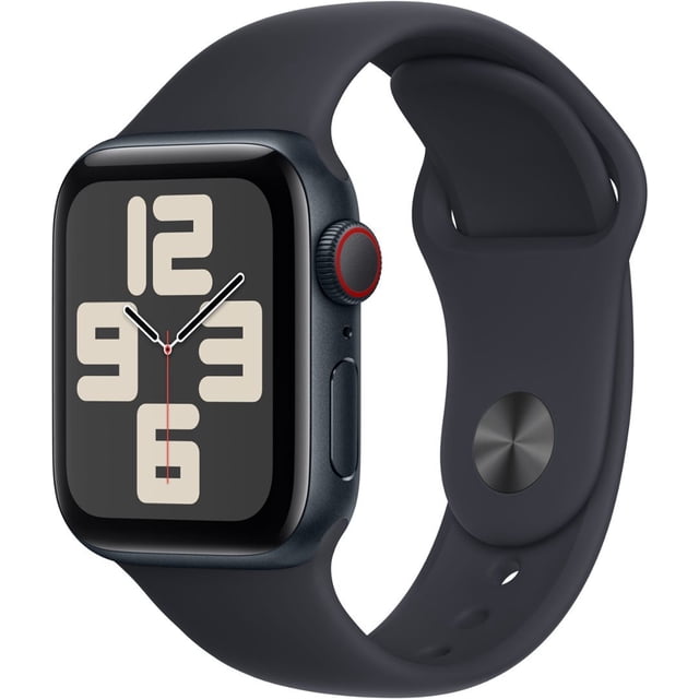 Apple Watch SE 2nd Generation (GPS + Cellular) 40mm Midnight Aluminum Case with Midnight Sport Band - S/M - Midnight