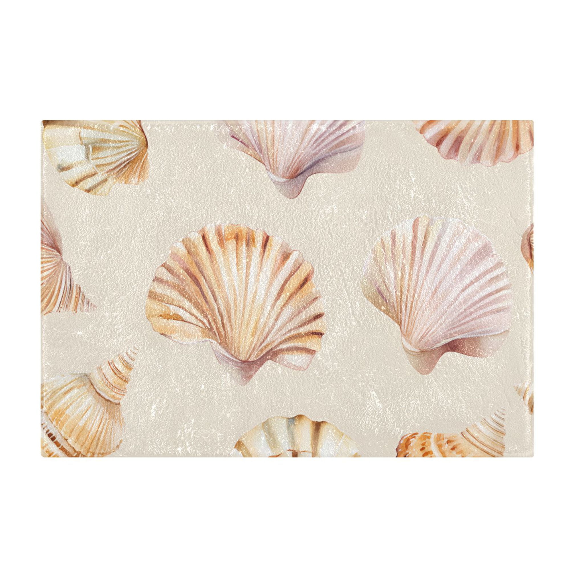 Yayeee Bath Rug for Bathroom Floor Non Slip Rectangle Fluffy Soft Absorbent Mat, 16"x24", Pink Seashell