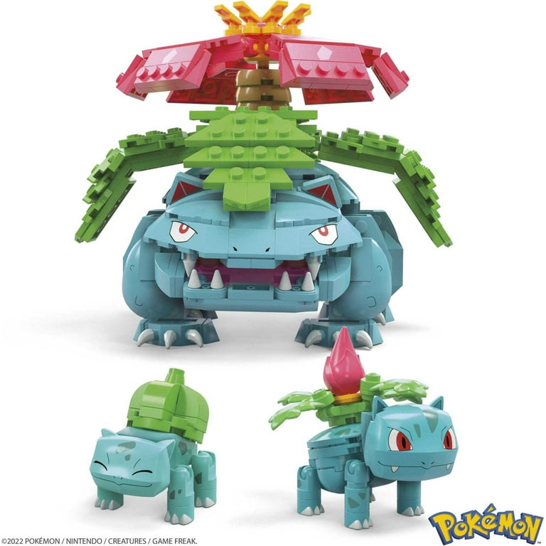 MEGA Pokemon Building Toy Kit Bulbasaur Set with 3 Action Figures (622  Pieces) for Kids 