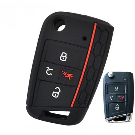 4 Button Silicone Car Remote Key Fob Shell Cover Case For VW Golf 7 Tiguan Alltrack Sportwagen Atlas POLO Skoda Octavia Skin Holder Protector 2016 2017 2018 2019 2020
