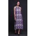 thumbnail image 4 of Bimba Robe Teinture sur Nœuds Décontractée Longue Dos Nu à Col Licou pour Femme Robe de Plage Imprimée - Petit, 4 of 6