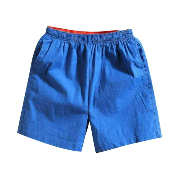 hotojiny Men's Plus Size Shorts Casual Elastic Waist Summer Beach Shorts Fashion Breathable Cotton Athletic Gym Running Shorts