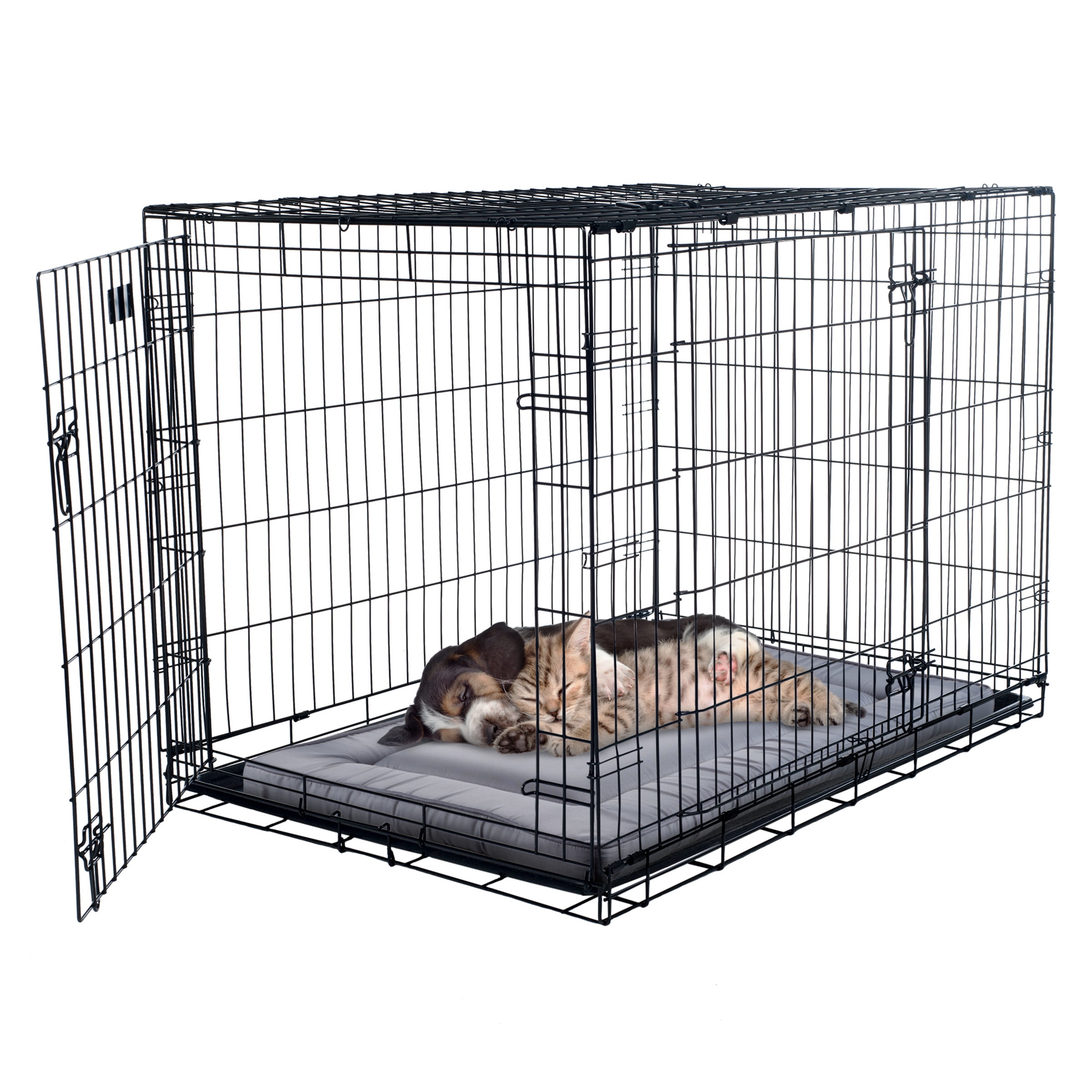 Waterproof Dog Bed - 28x18 Pet Bed with Raised Edge - Easy-To-Clean Multi-Purpose Crate Mat for Home and Car Travel by PETMAKER (Gray)