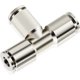 thumbnail image 1 of Conectores de aire KAIYANG Niquelado de cobre 6 mm de diámetro exterior unión en T paquete de 5, 1 of 5