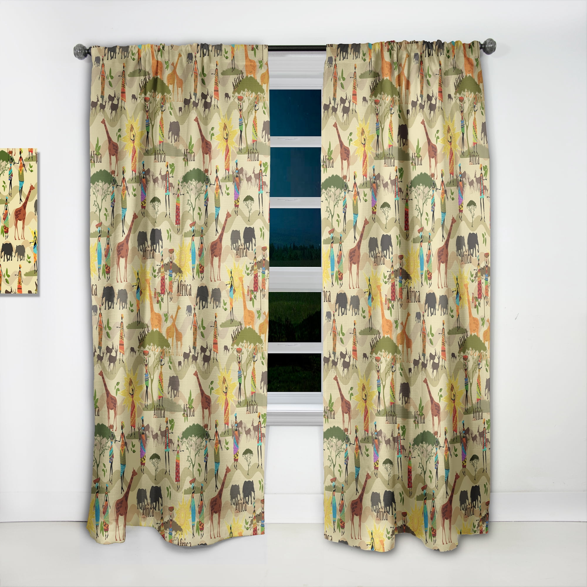 Designart 'Ethnic African Abstract Texture' Tropical Curtain Panel