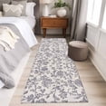thumbnail image 5 of Haze Blue Leaf Large Area Rugs for Bedroom Living Room, Soft Non Slip Carpet Bedside Rug, Retro Farmhouse Plant Floral Branch Rectangular Floor Cover Kitchen Accent Rug 2'x6' for Dining Room/Office, 5 of 9