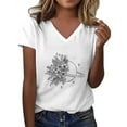 thumbnail image 2 of BILIKEYU Women's Casual V Neck Print Top Short Sleeve T Shirt, Women's Clothing, Womens Short Sleeve Tops, Blouses for Women Dressy Casual, 2 of 4