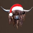 thumbnail image 3 of CafePress - Highland Cow Santa Hat Xmas T Shirt - Men's Classic Graphic Cotton T-Shirt, 3 of 4