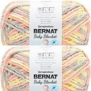 Spinrite Bernat Baby Blanket Big Ball Yarn - Spring Blossom, 1 Pack of 2 Piece