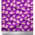 thumbnail image 1 of Soimoi Purple Velvet Fabric Palm & Monstera Leaves Fabric Prints by Yard 58 Inch Wide, 1 of 3