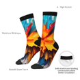 thumbnail image 4 of Susaid Colorful Paint Print Print Men's Moisture Wicking Cushioned Crew Work Boot Socks Suitable for Size 36-45, 4 of 6