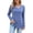 Blue, variant on Women's Long Sleeve V-Neck Solid Color Top Army Green,S