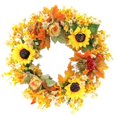 thumbnail image 1 of Corona de calabaza y girasol de otoño de 16 pulgadas, Compatible con puerta delantera, pared, ventana, fiesta de boda, casa de campo, gracias, 1 of 5