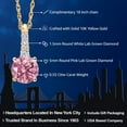 thumbnail image 2 of Gem Stone King 10K Yellow Gold Pink and White Lab Grown Diamond Pendant Necklace for Women (0.55 Cttw, Round 5MM, Gemstone April Birthstone, with 18 inch Chain), 2 of 5