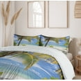 thumbnail image 6 of Ambesonne Tropical Duvet Cover Set, Palm Trees Coastline, 2-Calking, Coconut and Blue, 6 of 7