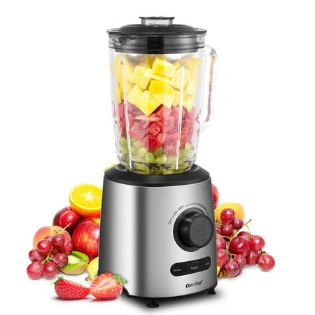 Comfee 500W Professional Smoothie Blender With 3 Preset Programs (Ice Crush, Pulse, Smoothie) Variable Speeds Control And 48 Ounce BPA Free Glass Jar (Best Ice Crushing Smoothie Blender)