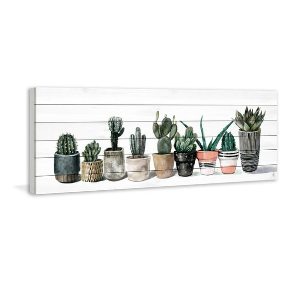 Marmont Hill Prickly Nonet Painting Print on White Wood