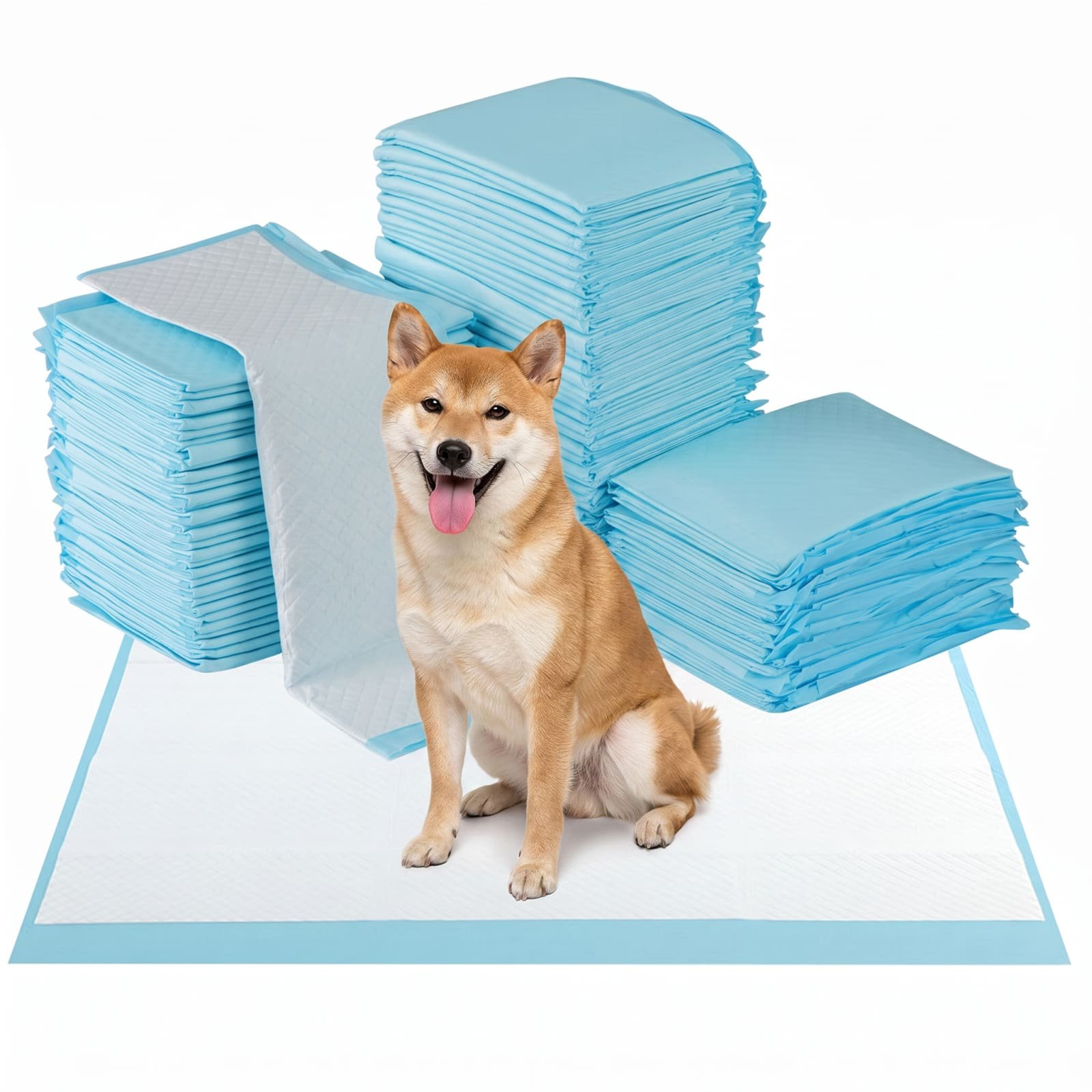 Vebreda Dog and Puppy Pee Pads 24" x 17" (300 Counts) for Potty Training, Product Size, Advanced 6-Layer Absorbing Structure