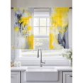 thumbnail image 5 of Gray Yellow Brush Sheer Curtains 54 Inches Long 2 Panels Abstract Graffiti Light Filtering Semi Sheer Window Curtains Drapes for Bedroom Living Room 52"x54", 5 of 7