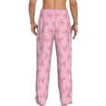 thumbnail image 2 of Bixox Men's Pink Bows Patterned Pajama Pants with Pockets Lounge Clothes for Home, 2 of 5