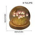 thumbnail image 2 of Luz de ambiente de escritorio con luz nocturna de cristal de tulipán con cubierta de cristal de 9 flores de cuatro colores, 2 of 5