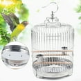 thumbnail image 4 of Miumaeov Stainless Steel Parrot Cockatiel Bird Cage Travel Carrier Cage with Chassis Buckle Food Cup, 4 of 9