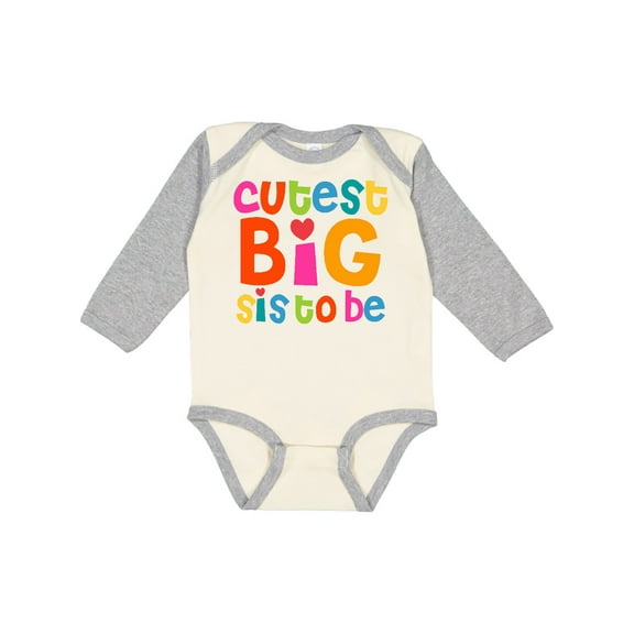 Inktastic Cutest Big Sis To Be Girls Long Sleeve Baby Bodysuit