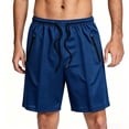 thumbnail image 4 of Tumotour Plus Size Breathable Mesh Board Shorts for Men Summer Drawstring Elastic Waisted Bermuda Shorts Athletic Workout Shorts Running Shorts with Zip Pockets, 4 of 5