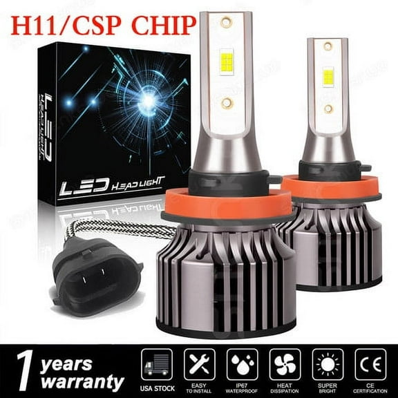 For Freightliner Cascadia 2008-2016 LED Headlight Bulbs High Low 6000K Pack of 2