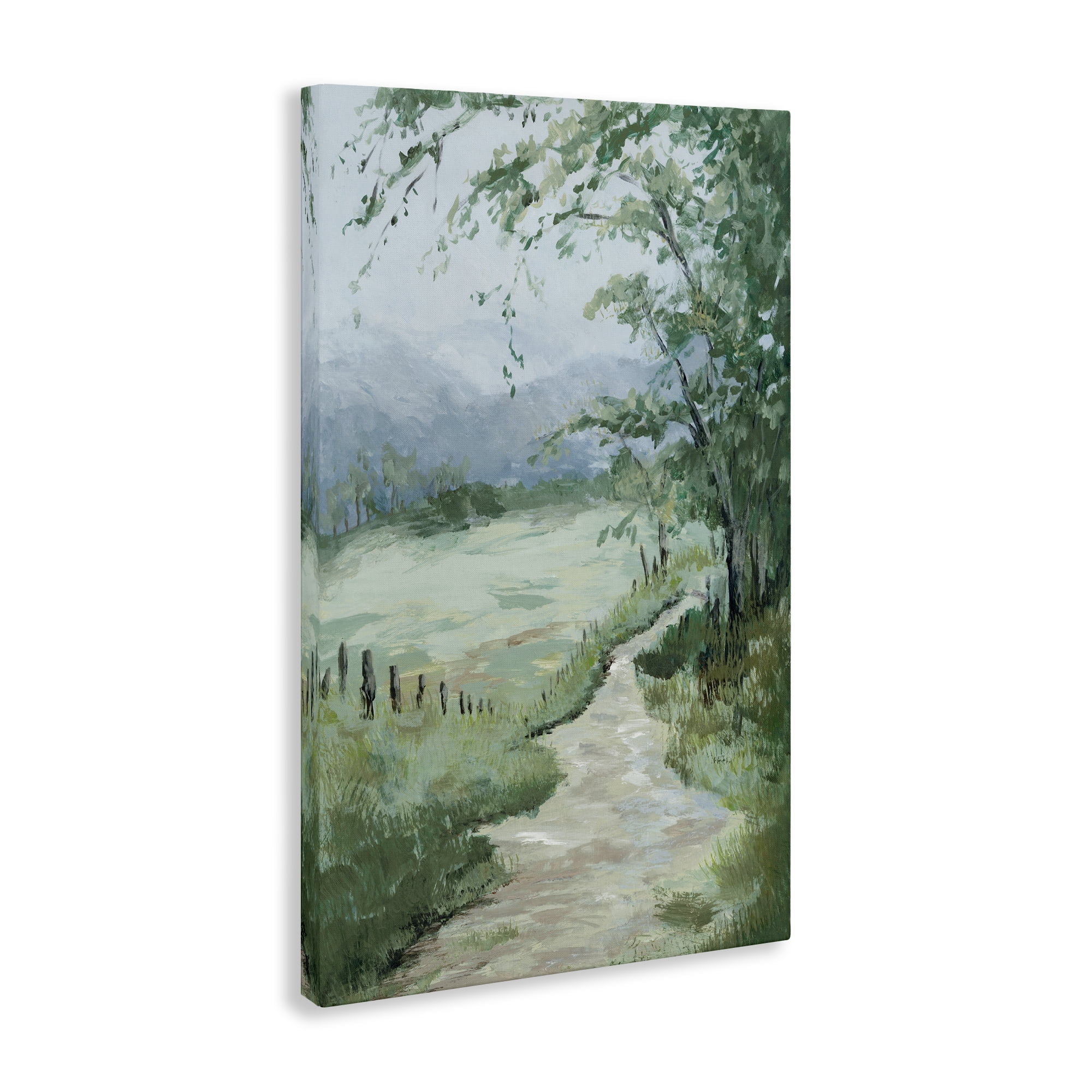 Stupell Industries Green Country Landscape Landscape & Nature Painting Wrapped Canvas Art Print Wall Art, 20 x 30