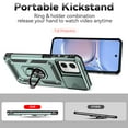 thumbnail image 4 of Case for Motorola Moto G Stylus 5G 2024 with Camera Lens Sliding Cover, Heavy Duty Rugged Ring Holder Stand Case, Military Grade Protection Magnetic Car Mount Shockproof Case, Darkgreen, 4 of 8
