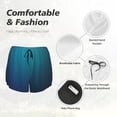 thumbnail image 4 of Fotbe Blue and Teal Gradient Pattern Womens High Waist Running Shorts Athletic Workout Quick Dry Shorts for Women with Pockets Gym Yoga Summer Shorts-Small, 4 of 7