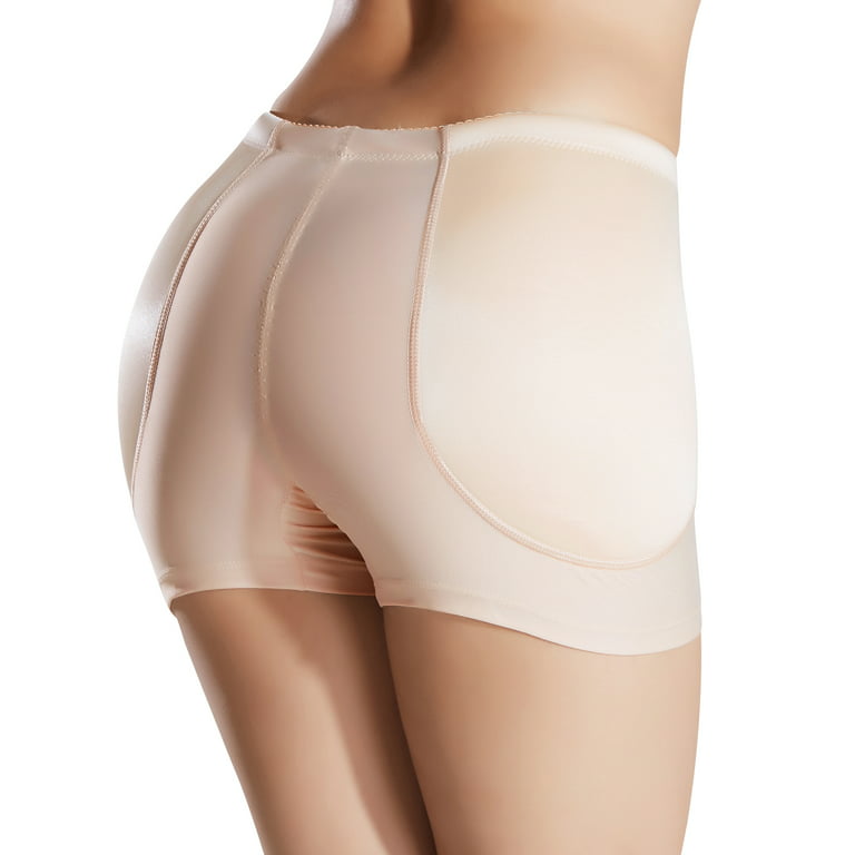 Defitshape Women's Padded Thigh Butt Lifter Body Shaper Seamless Shapewear  Panties Hip Enhancer Underwear Shaper Shorts Nude 2X-Small
