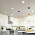 thumbnail image 5 of KAYYELAMP 2 Lights Vintage Gold Shade Walnut Base Recessed Light Conversion Kit for E26 Recessed Mount Cans Pendant Light Ideal for Home Decor Kitchen Bedroom Office, 5 of 5