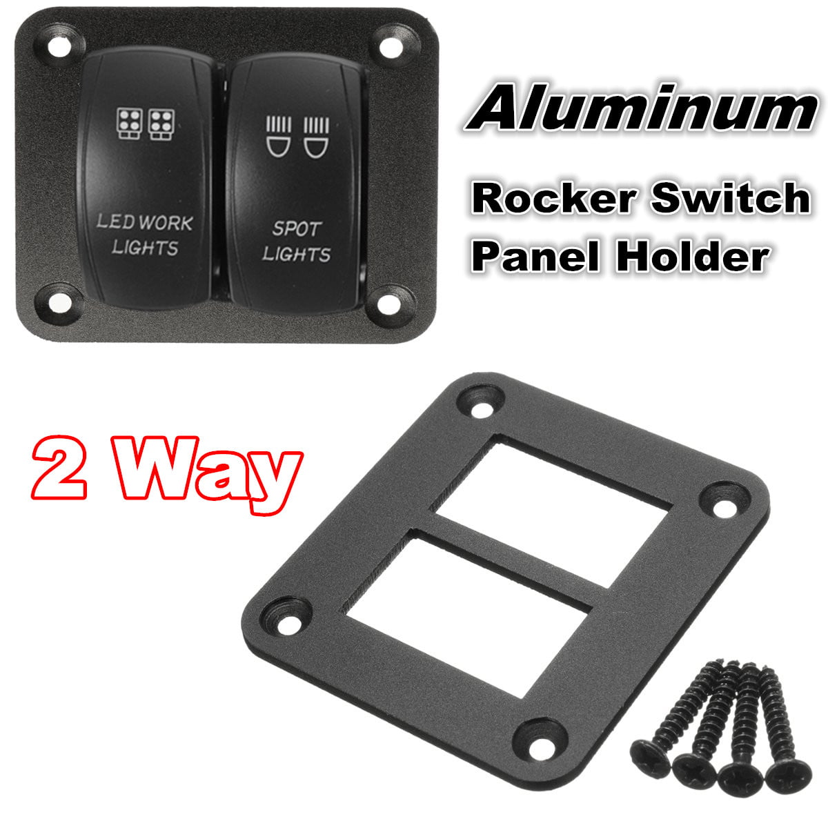 Fireproof ABS Plastic Switch Holder Carviya 2 Pack Rocker Switch Panel Housing Kit 2PC