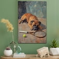 thumbnail image 2 of Bullmastiff Vintage Dog Tennis Canvas – Artistic Sports, Bullmastiff Dog with Tennis Stretched Canvas Size 8x12 Wall Print for Bedroom, Living Room, Office, 2 of 5
