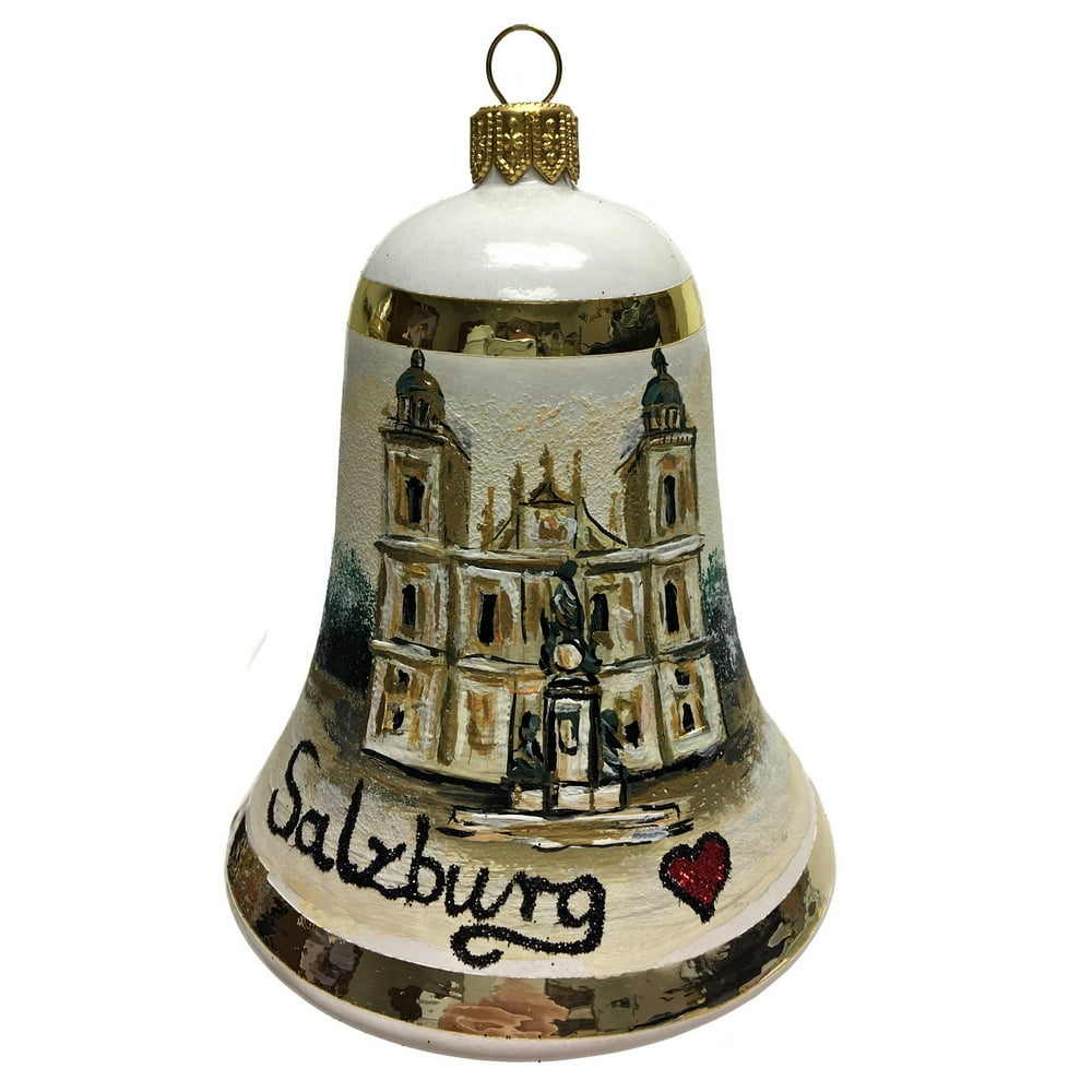 I Love Salzburg Bell Polish Glass Christmas Ornament Austria Travel Decoration