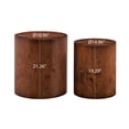 thumbnail image 3 of Modern Round Coffee Table Set - 2 Piece Walnut Burl Veneer Nesting Tables, 3 of 8