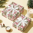 thumbnail image 4 of Christmas Wrapping Paper Roll – 17 in x 16.4 ft Gift Wrap with Red Ribbon Bows & Holly Berry Festive Design for Holiday Presents & Party Decorations, 4 of 16