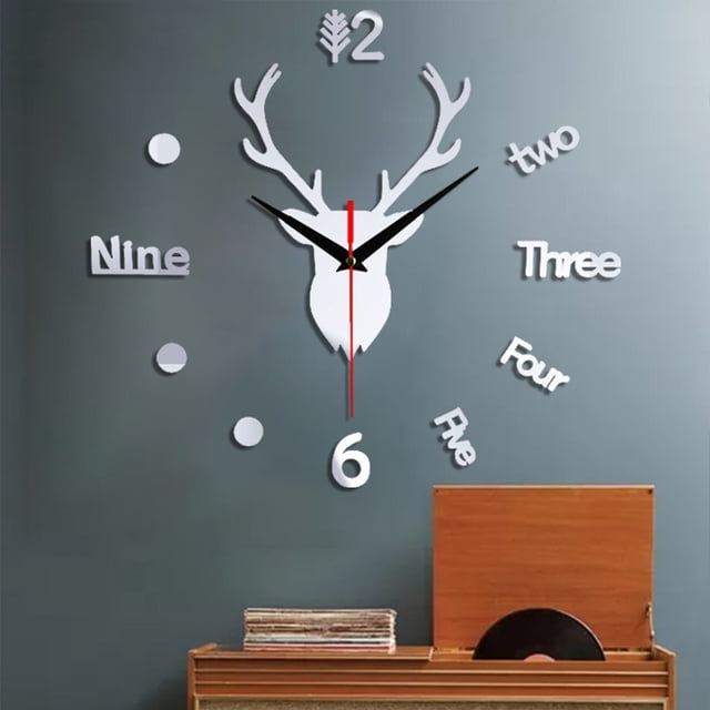 TIMIFIS Wall Stickers Deer Head Large Wall Clock Fall Decorations For Home - Fall