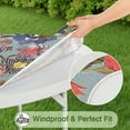 thumbnail image 4 of Floral Elastic Fit Round Tablecloth with Water-Resistant Surface, Polyester Fabric for Indoor or Patio Use, Fits 44-52 Inch Dining Tables, 4 of 6