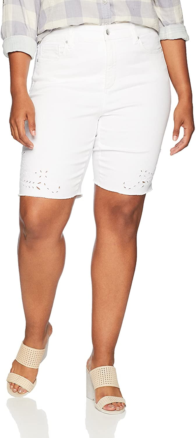 women's plus size white shorts