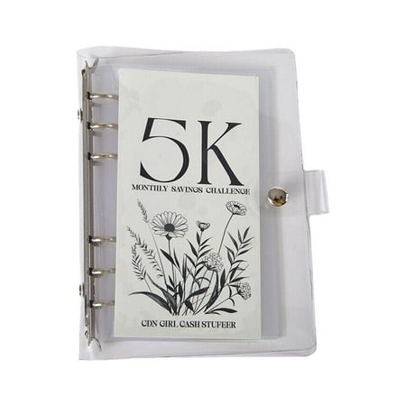 BOWTONG PVC Loose-leaf Book Saving Challenge Easy And Funny Way To Save 2.5K/5K/10K Savings Planner Budget And For Cash Envelopes J4J1