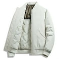 thumbnail image 2 of FRSASU Men's Baseball Collar Jacket Casual W3inter Thick W3arm Jackets Full Zip Warm Winter Padded Coats White, 2 of 3